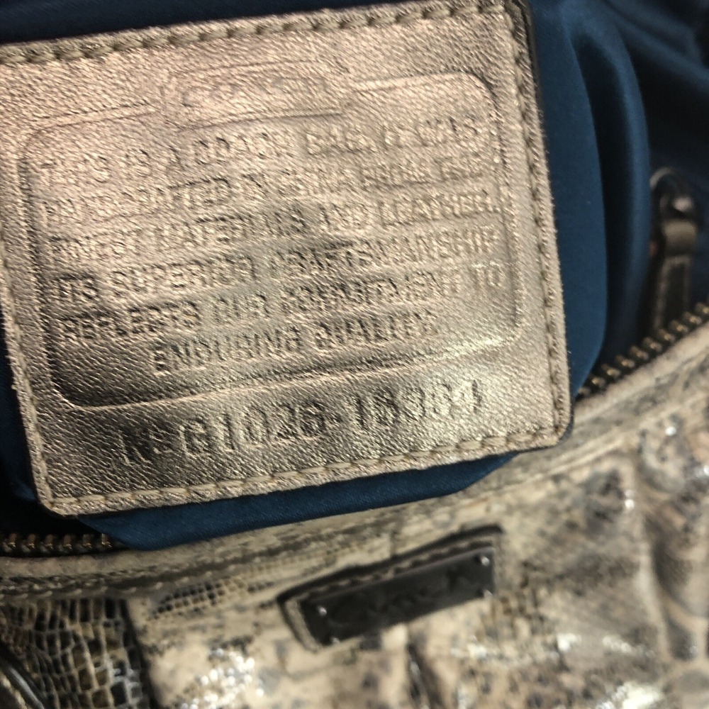 Coach Grey Python snakeskin Leather Shoulder Hobo… - image 8